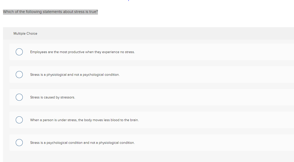 Which Statement About Stress Is The Most Accurate Solved Which of the following statements about stress is | Chegg.com
