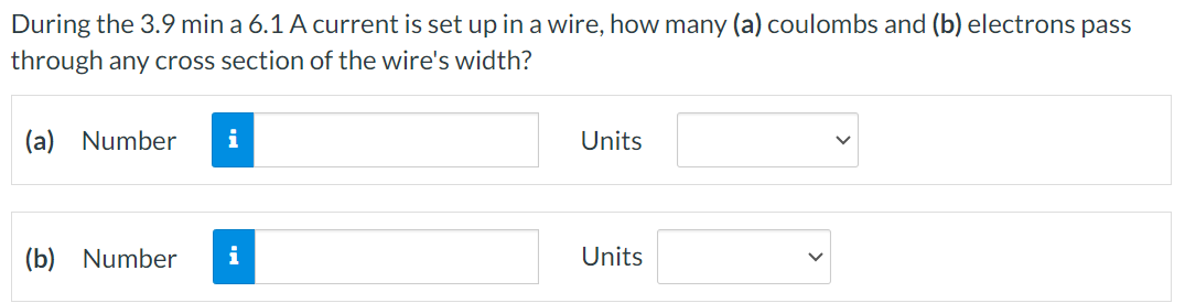 Solved During the 3.9 min a 6.1 A current is set up in a | Chegg.com