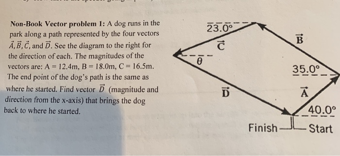 Solved a dog runs in the park along a path represented by | Chegg.com
