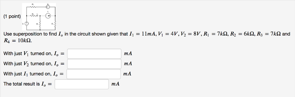 Solved 1) Use superposition to find 𝐼𝑜Io in the | Chegg.com