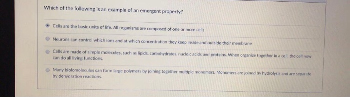 Solved Which of the following is an example of an emergent | Chegg.com