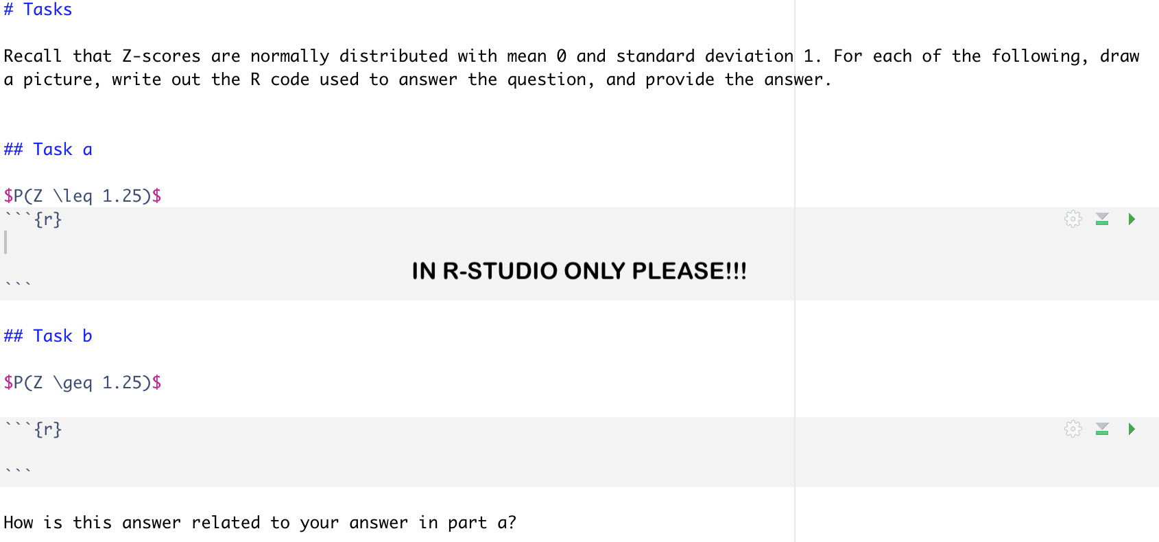 Solved # Tasks Recall that Z-scores are normally distributed 