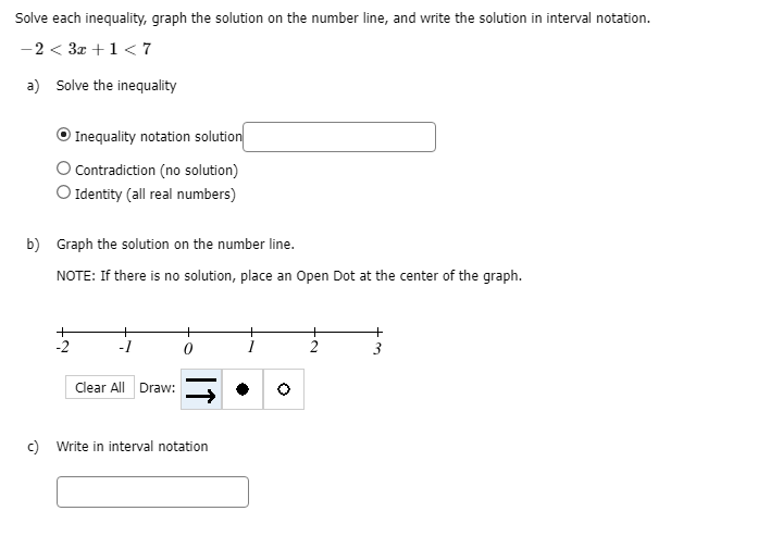 Solved Solve each inequality, graph the solution on the | Chegg.com