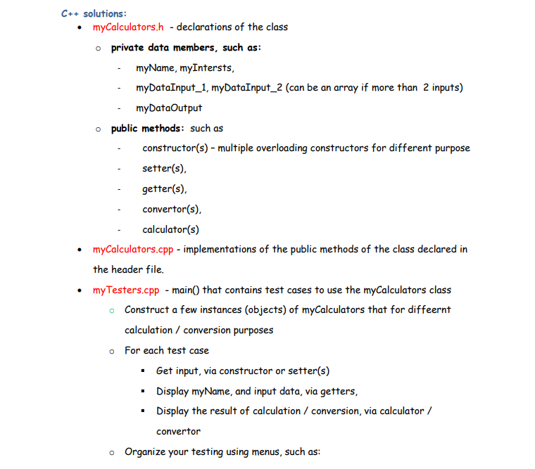 Solved Declare and Implement a class myCalculators that | Chegg.com