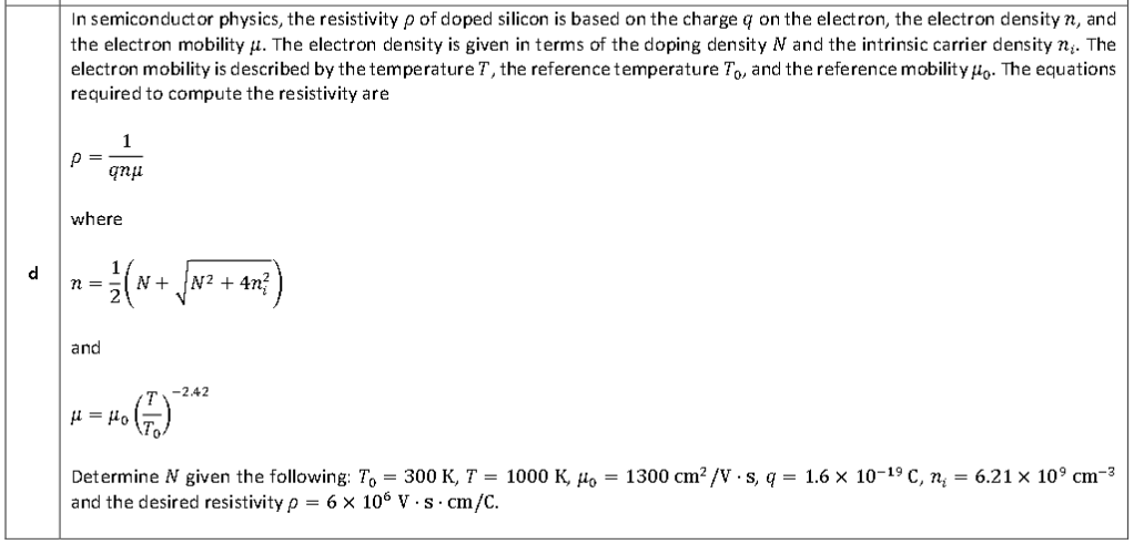 Solved In Semiconductor Physics, The Resistivity P Of Doped | Chegg.com