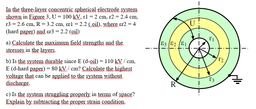 Solved In the three-layer concentric spherical electrode | Chegg.com