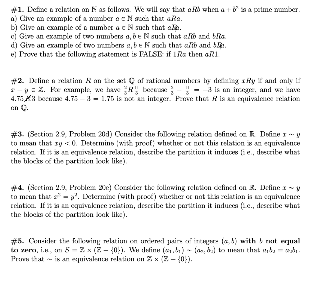 Solved 1 Define A Relation On N As Follows We Will Say Chegg Com