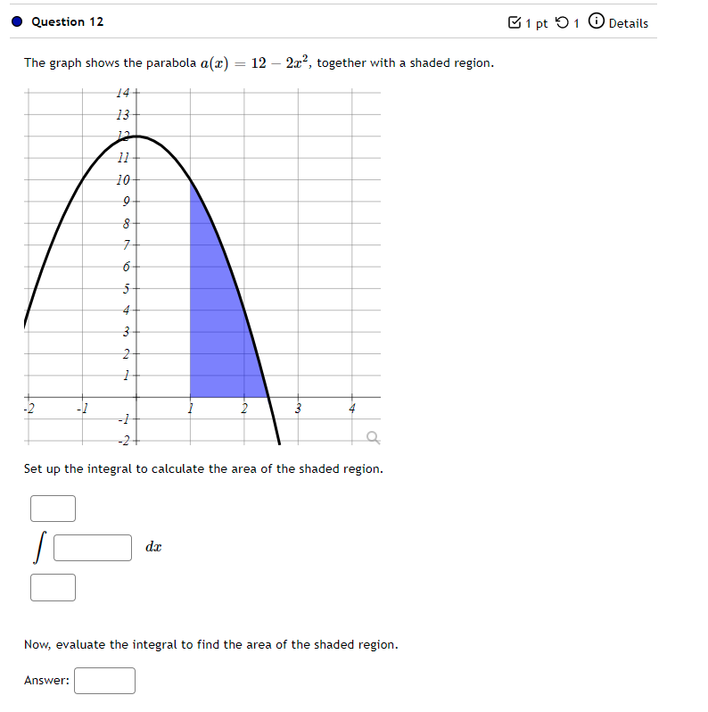 Solved Question 12 1 pt 51 Details The graph shows the | Chegg.com