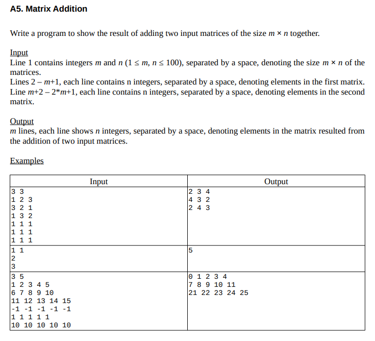 Solved Write a program to show the result of adding two | Chegg.com