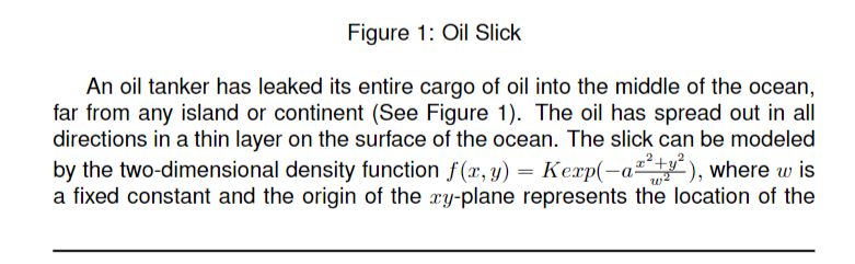 Solved Figure 1: Oil Slick An oil tanker has leaked its | Chegg.com