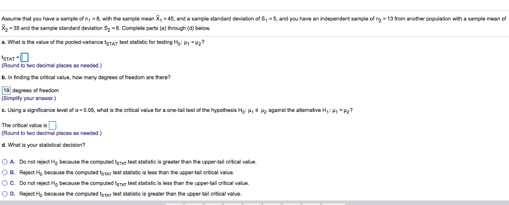 Solved Assume that you have a sample of n1 -8, with the | Chegg.com
