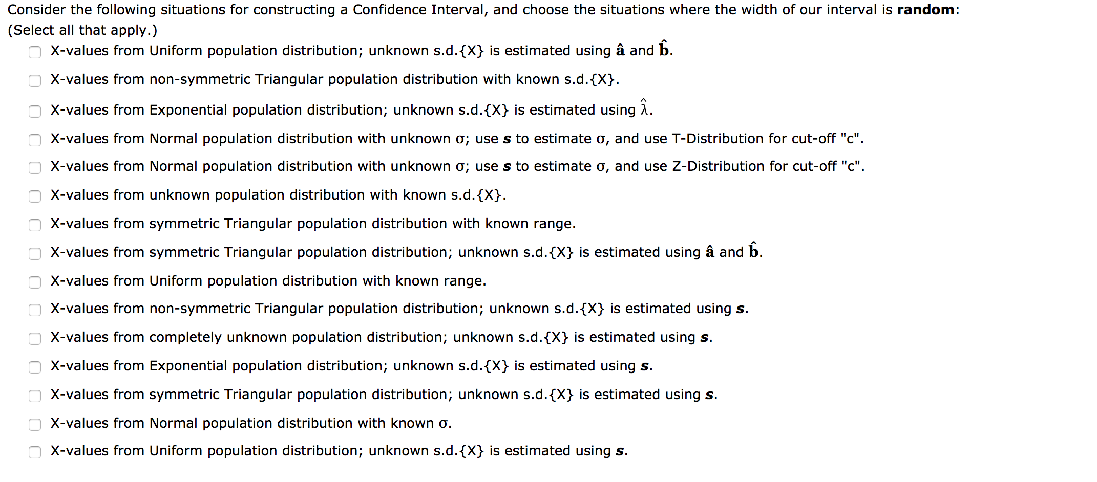 Consider The Following Situations For Constructing Chegg Com