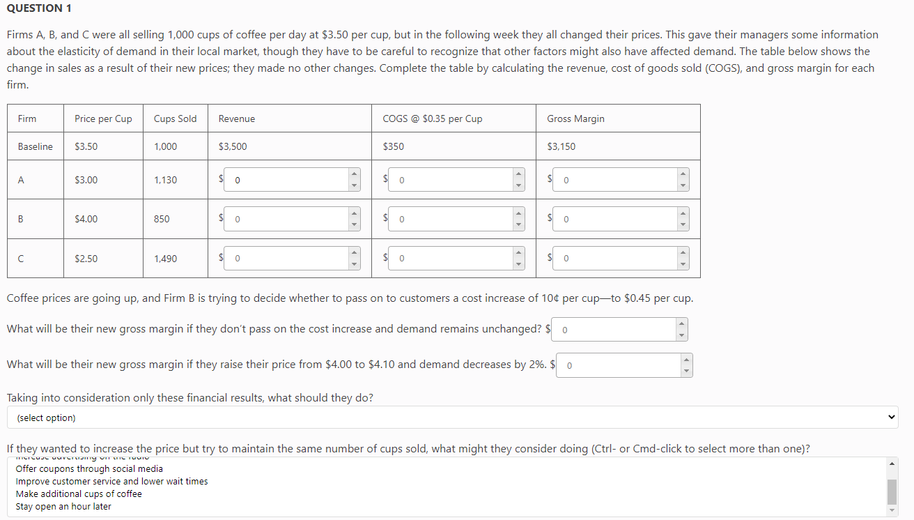 Solved QUESTION 1 Firms A, B, and C were all selling 1,000 | Chegg.com