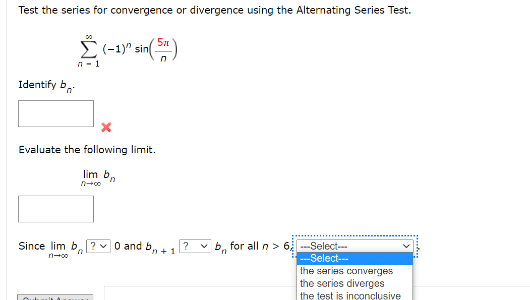 Solved Test the series for convergence or divergence using | Chegg.com