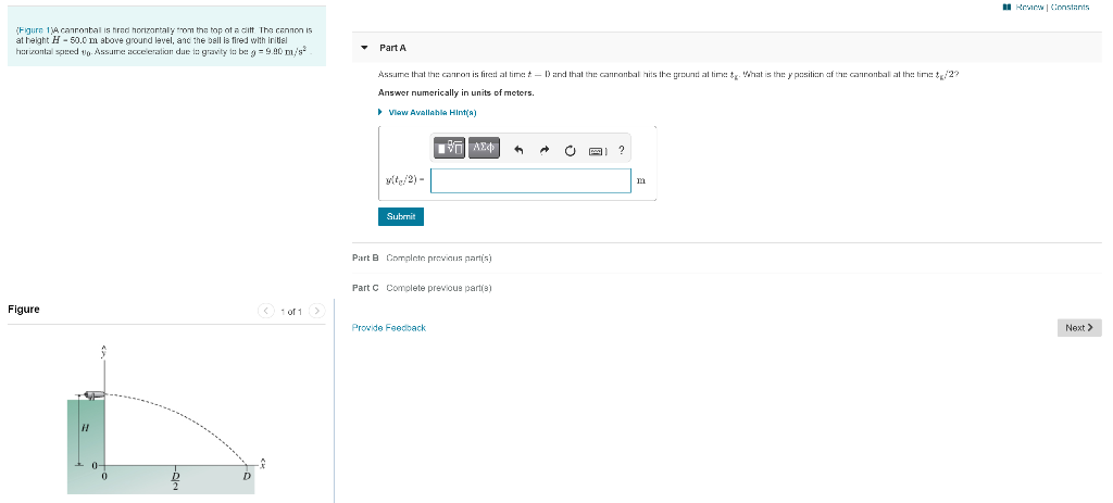 Solved A cannonball is fired horizontally from the top of a | Chegg.com