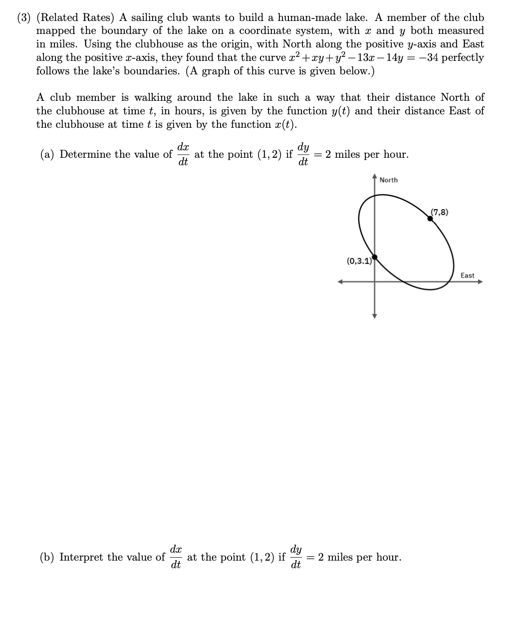 Solved (3) (Related Rates) A sailing club wants to build a | Chegg.com