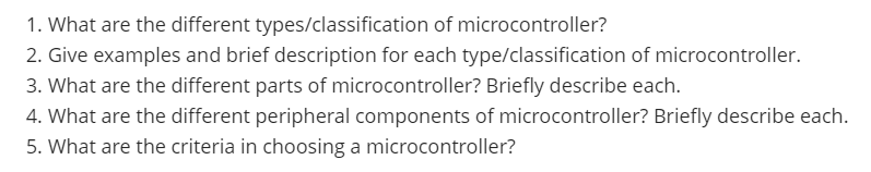 Solved 1. What are the different types/classification of | Chegg.com