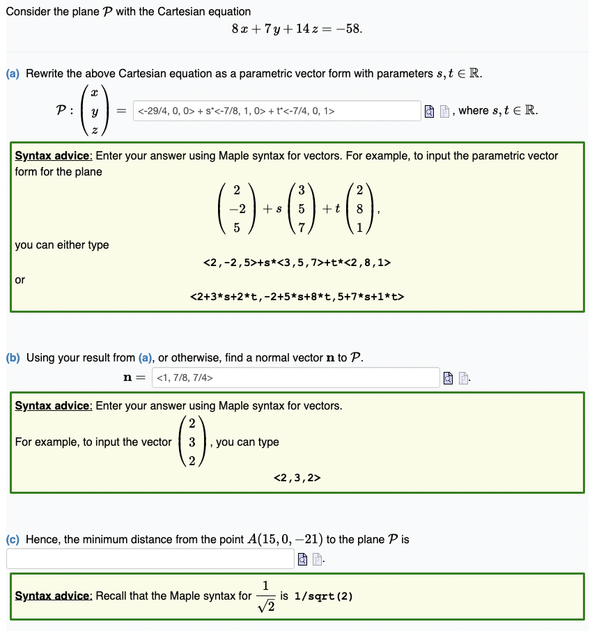 Solved Consider The Plane P With The Cartesian Equation | Chegg.com