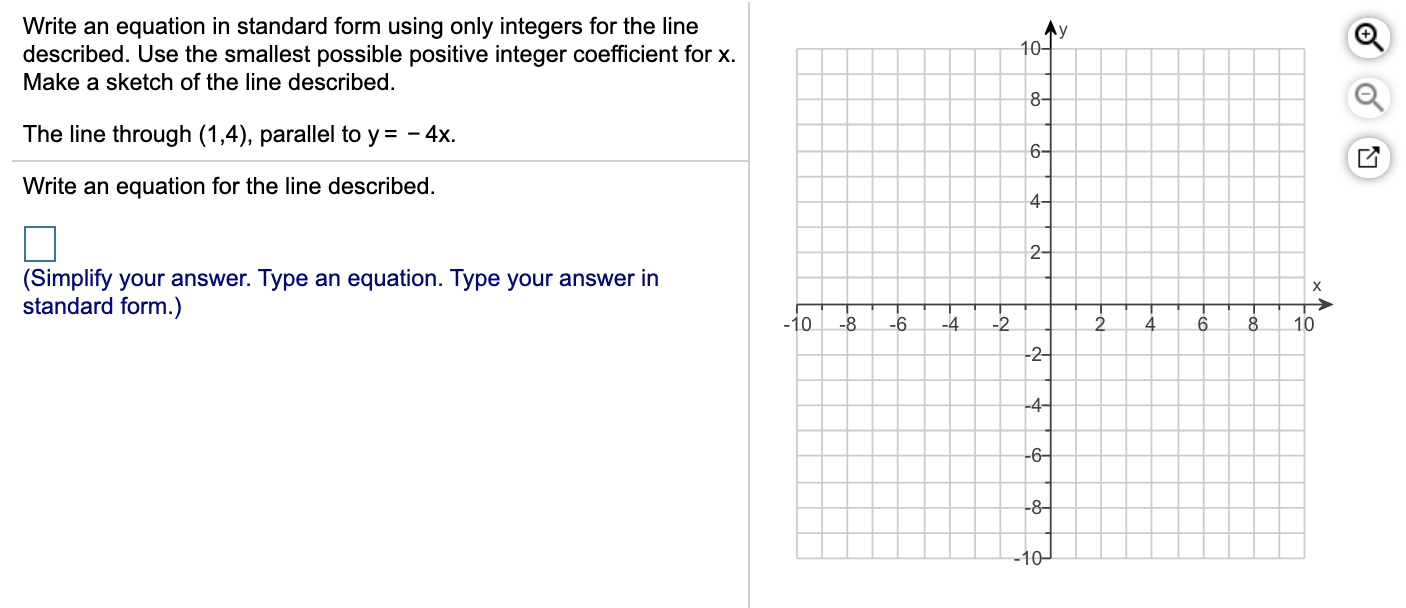Solved AY Write an equation in standard form using only