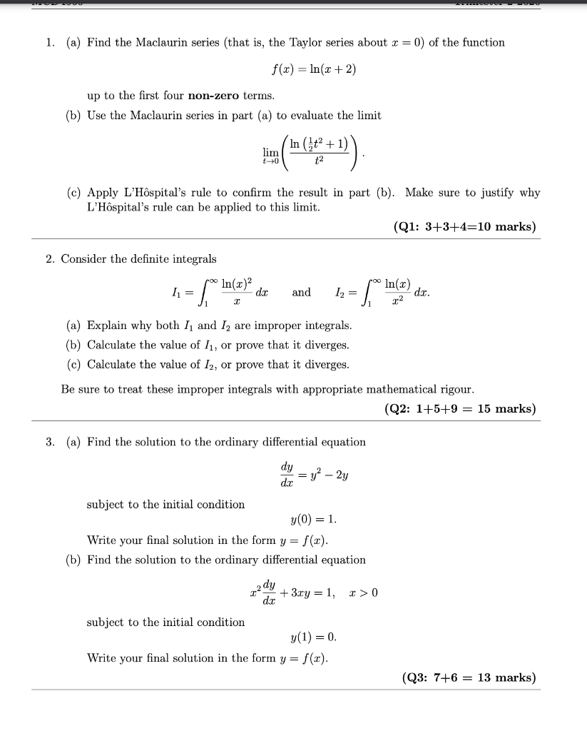 Solved 1. (a) Find The Maclaurin Series (that Is, The Taylor | Chegg.com