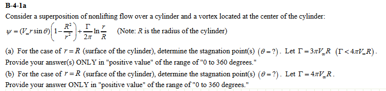 Solved Consider a superposition of nonlifting flow over a | Chegg.com