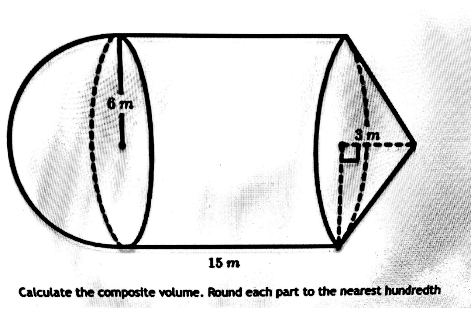 Solved Calculate the composite volume. Round each part to | Chegg.com