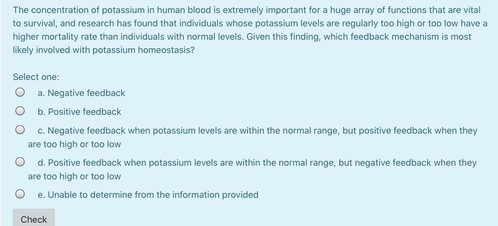 Solved The Concentration Of Potassium In Human Blood Is Chegg Com