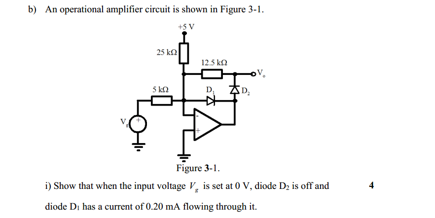 Solved B) An Operational Amplifier Circuit Is Shown In | Chegg.com