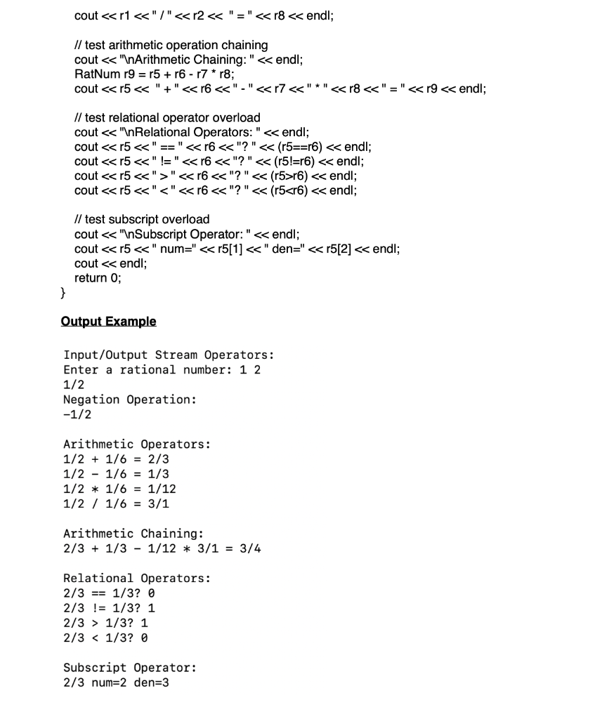 Answered: 2. Implement operator overloading.…