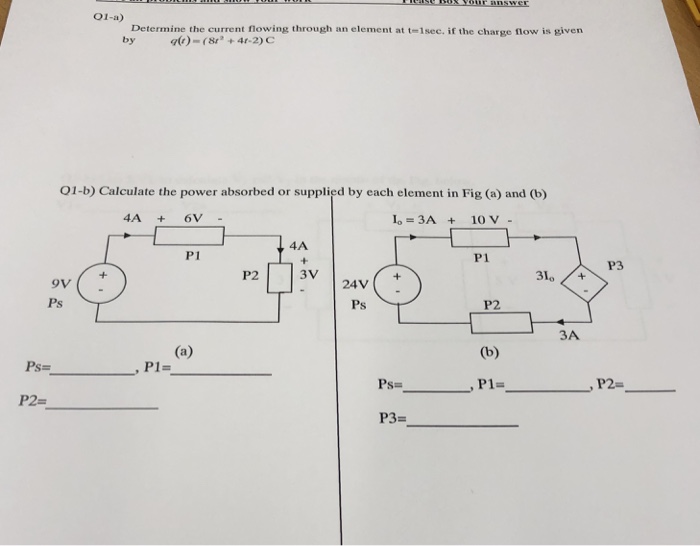 Solved o1-a) Determine the current flowing through an | Chegg.com