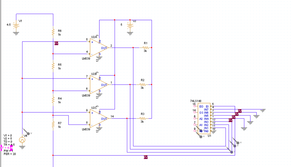 Solved Trying to get a 2 bit ADC but output stays flat at | Chegg.com