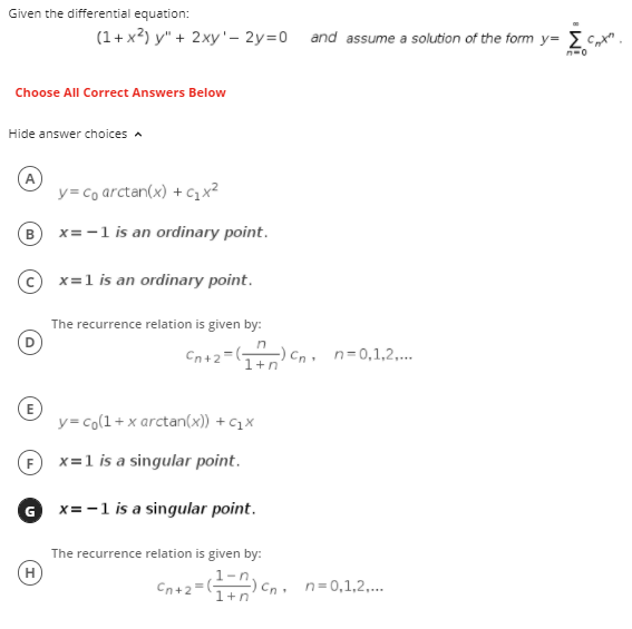 Solved Given The Differential Equation Left Parenthesis 1 Chegg