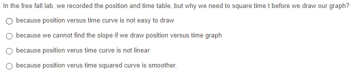 Solved In the free fall lab, we recorded the position and | Chegg.com