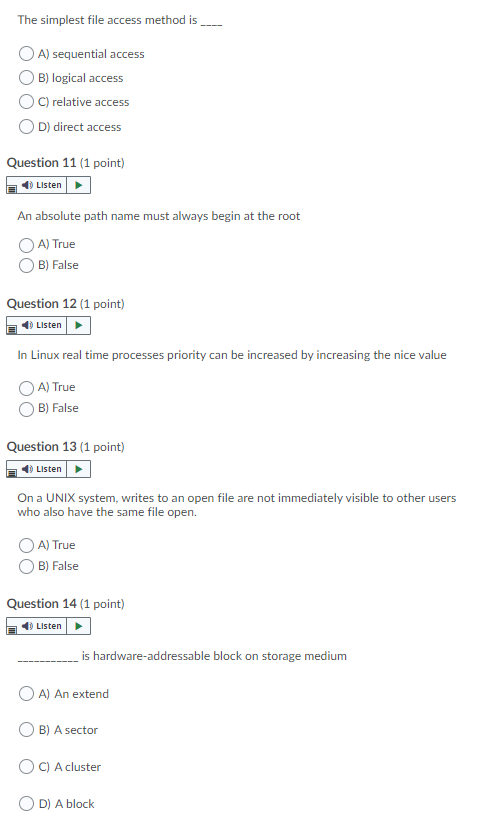Solved Question 1 (2 points) Listen Match the following | Chegg.com
