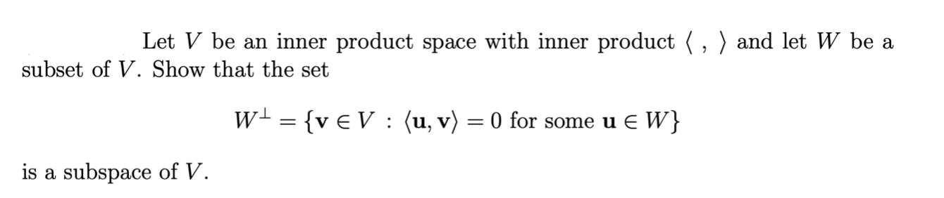 Solved Let V be an inner product space with inner product (, | Chegg.com
