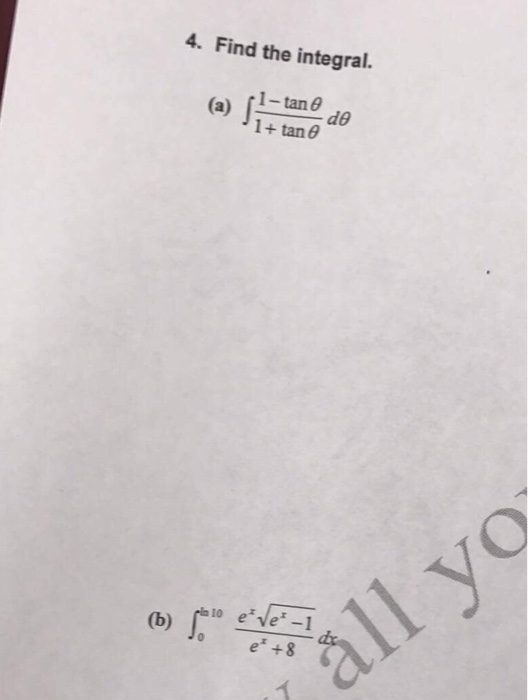 integral of tan theta
