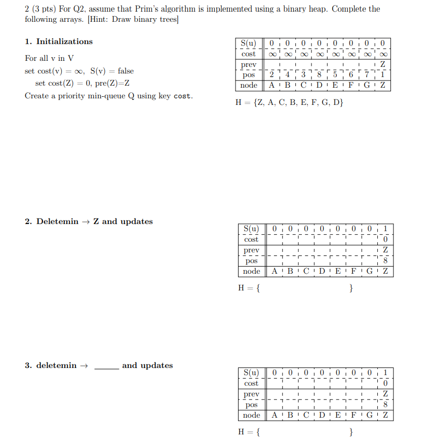 Solved B 5 D 5 F 6 3 3 4 E G 2 (3 Pts) For Q2, Assume That | Chegg.com