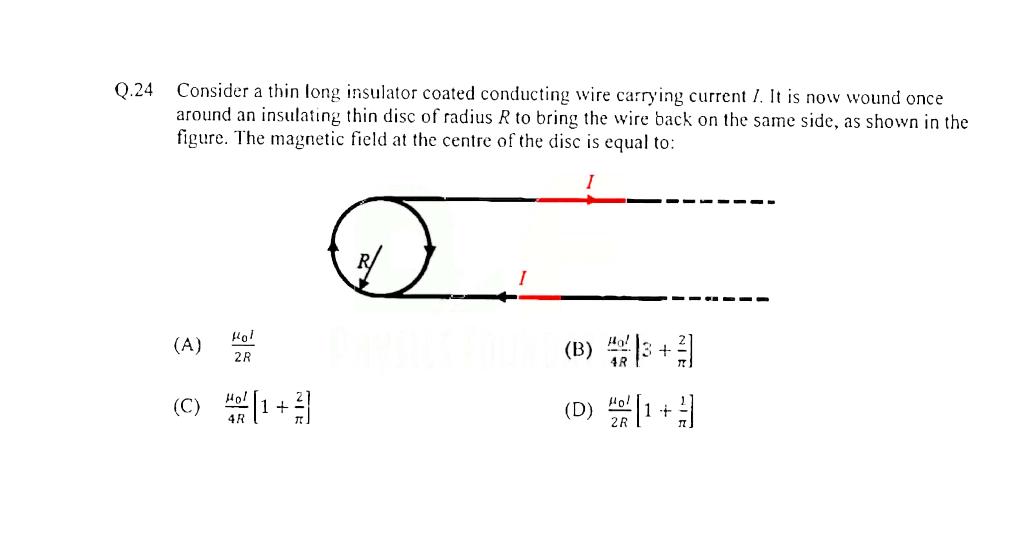 Solved Q.24 Consider a thin long insulator coated conducting | Chegg.com