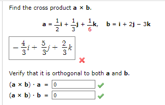 Solved Find The Cross Product A×b. | Chegg.com