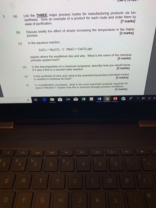 Solved List the THREE major process routes for manufacturing | Chegg.com