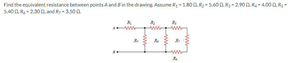 Solved Find The Equivalent Resistance Between Points A And B | Chegg.com