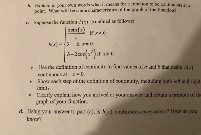 Solved b. Explain in your own words what it means for a | Chegg.com