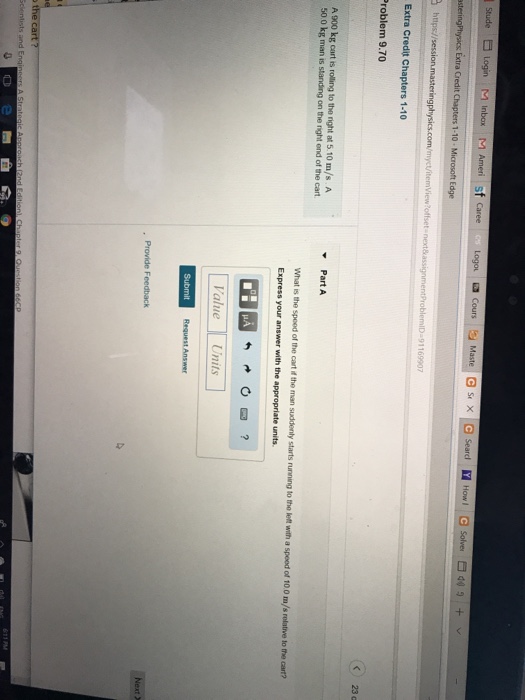 Solved se 1-10 Extra Credit Chapters 1-10 23 c A 900 kg cart | Chegg.com