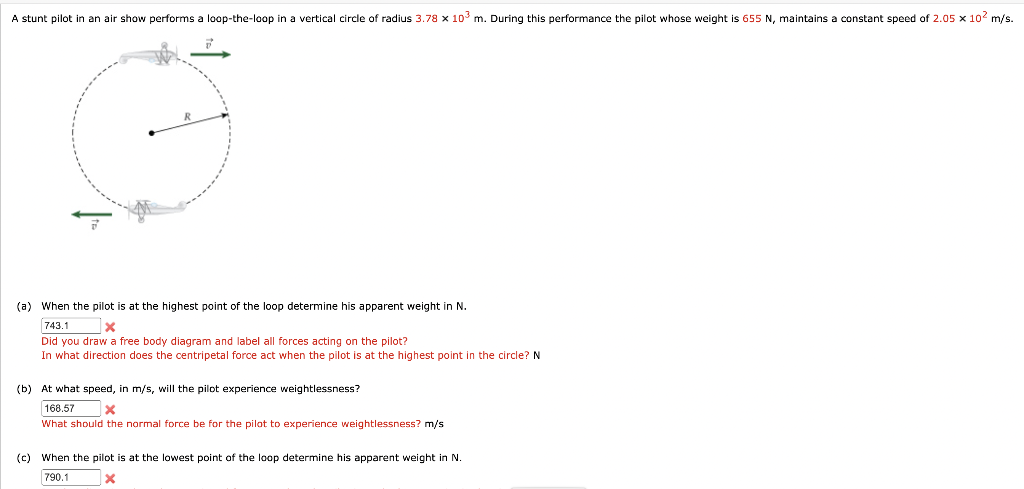 Solved (a) When the pilot is at the highest point of the | Chegg.com