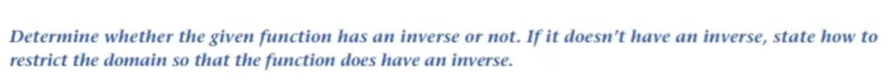 how do you restrict the domain of an inverse function