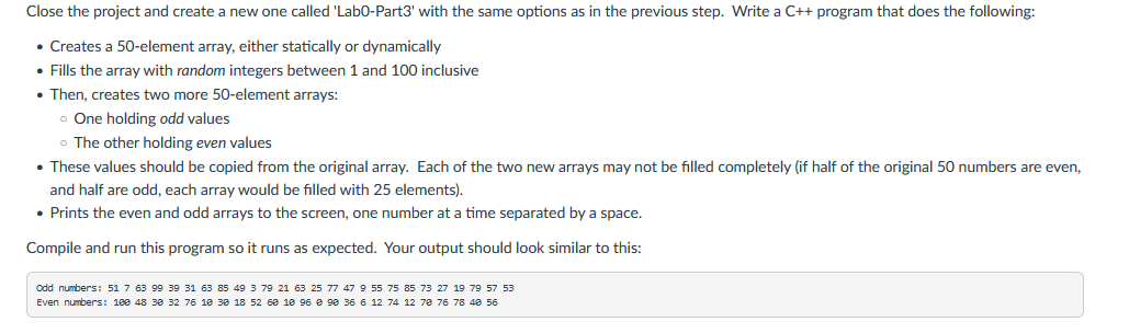 Solved Close the project and create a new one called | Chegg.com