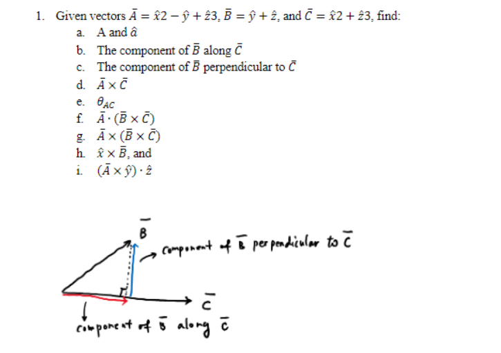 Solved 1 Given Vectors A I2 Y 23 B Y ĉ And C Chegg Com