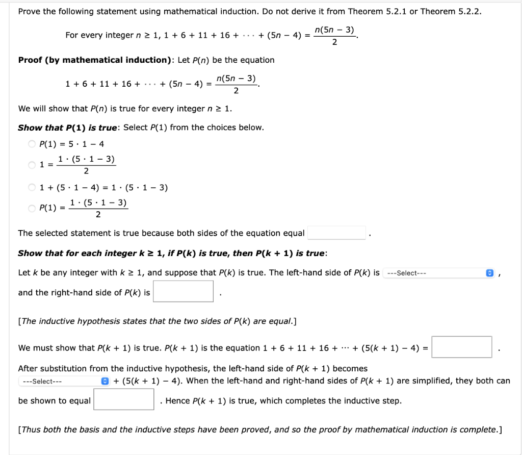 Solved Prove The Following Statement Using Mathematical | Chegg.com