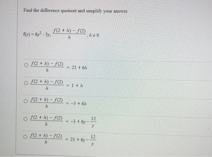Solved Find the difference quotient and simplify your answer | Chegg.com