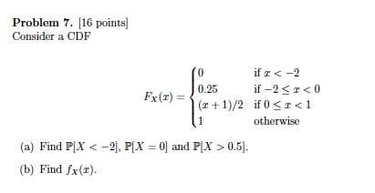 Solved Problem 6. (15 points) A random variable X has PDF: | Chegg.com